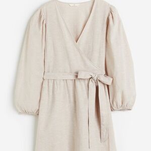 H&M linen blend wrap dress